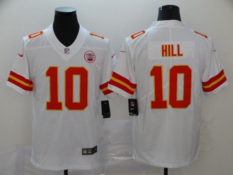 Men Kansas City Chiefs 10 Hill White Nike Vapor Untouchable Limited NFL Jersey